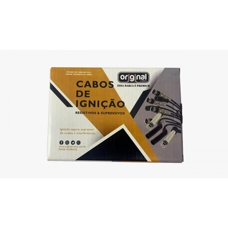 CABO DE IGNICAO 8MM RENAULT CLIO/KANGOO/SANDERO/LOGAN 1.0 16V R 21 2.0 TURBO AM/PT